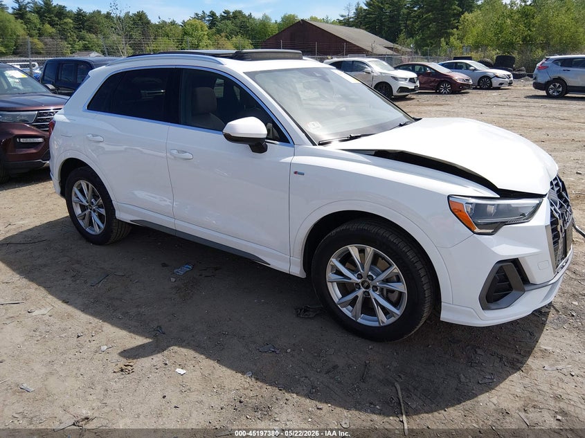 2022 Audi Q3 VIN WA1DECF37N1027911 IAAI salvage auction — FRONT END, Salvage (Massachusetts), sold $9,500 on 2026-07-24 (photo 1)