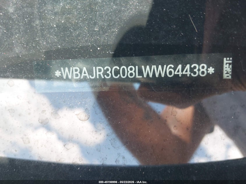 2020 BMW VIN WBAJR3C08LWW64438 IAAI salvage auction — FRONT END, Salvage (Arkansas), sold $2,050 on 2026-07-23 (photo 9)