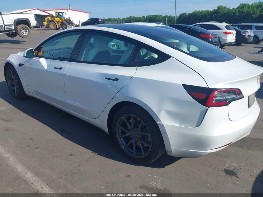 2021 Tesla Model 3 VIN 5YJ3E1EBXMF059692 IAAI salvage auction — REAR END, Salvage Title, sold $6,600 on 2026-07-23 (photo 3)