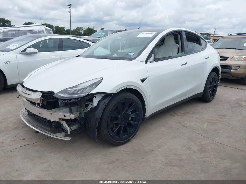2021 Tesla Model y VIN 5YJYGDEE6MF306587 IAAI salvage auction — RIGHT FRONT, Original (Texas), sold $8,600 on 2026-07-13 (photo 2)