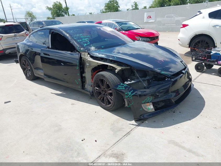 2018 Tesla Model s VIN 5YJSA1E28JF280789 IAAI salvage auction — FRONT END, Original (Texas), sold $5,700 on 2026-08-23 (photo 1)
