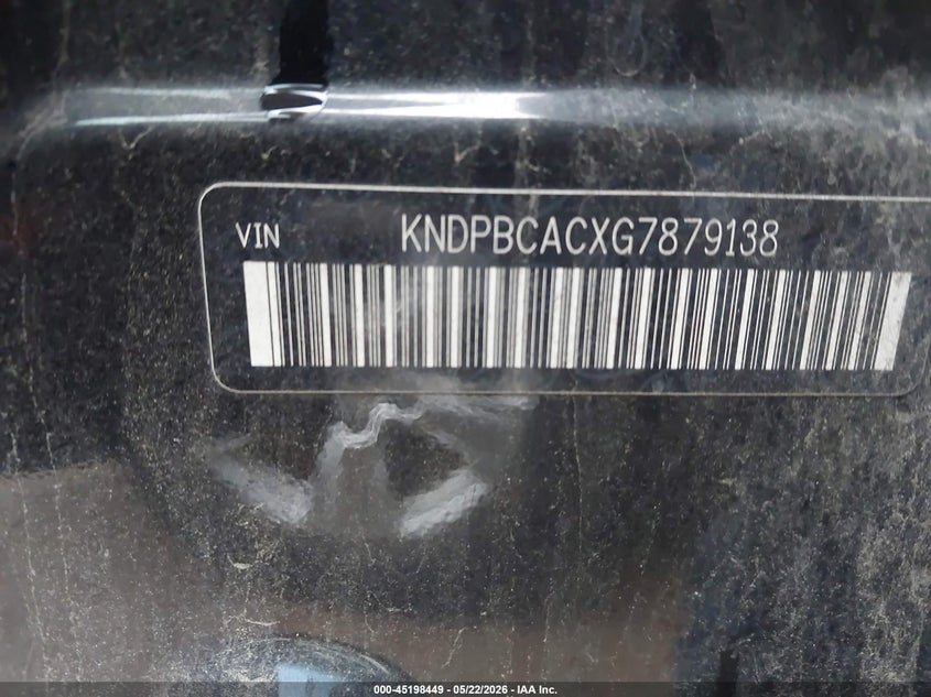 2016 Kia Sportage VIN KNDPBCACXG7879138 IAAI salvage auction — LEFT SIDE, Salvage (North Carolina), sold $1,700 on 2026-07-27 (photo 9)