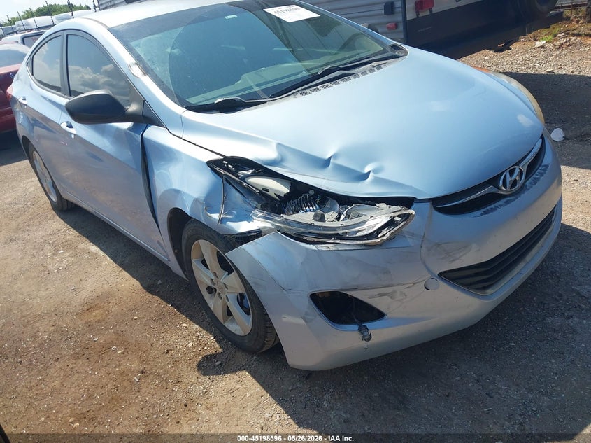 2013 Hyundai Elantra VIN KMHDH4AE0DU524464 IAAI salvage auction — FRONT END, Clear (Oklahoma), sold $575 on 2026-07-15 (photo 1)
