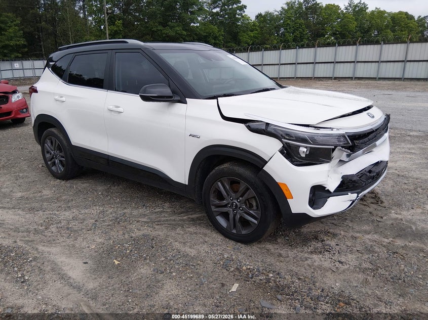 2021 Kia Seltos VIN KNDEUCAA3M7203108 IAAI salvage auction — FRONT END, Salvage (Idaho), sold $4,250 on 2026-07-24 (photo 1)