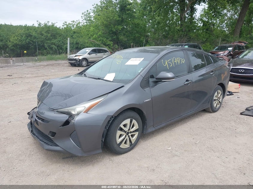 2016 Toyota Prius VIN JTDKBRFU2G3519335 IAAI salvage auction — FRONT & REAR, Clear (Indiana), sold $1,750 on 2026-07-29 (photo 2)