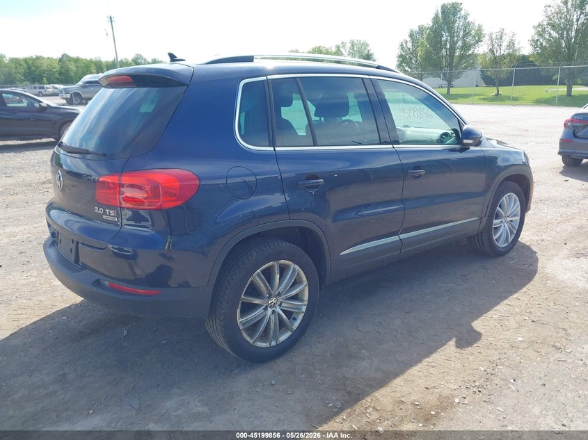 2014 Volkswagen Tiguan VIN WVGBV3AX3EW544726 IAAI salvage auction — LEFT FRONT, Salvage Title, sold $400 on 2026-07-21 (photo 4)