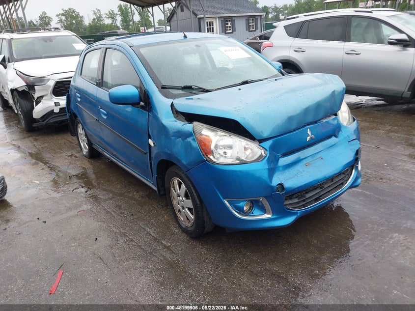 2014 Mitsubishi Mirage VIN ML32A4HJ4EH005613 IAAI salvage auction — FRONT & REAR, Salvage - Greater Than 75% (Maryland), sold $400 on 2026-07-16 (photo 1)