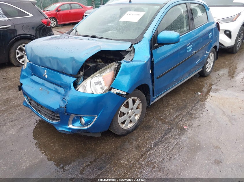 2014 Mitsubishi Mirage VIN ML32A4HJ4EH005613 IAAI salvage auction — FRONT & REAR, Salvage - Greater Than 75% (Maryland), sold $400 on 2026-07-16 (photo 2)