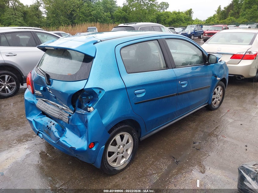 2014 Mitsubishi Mirage VIN ML32A4HJ4EH005613 IAAI salvage auction — FRONT & REAR, Salvage - Greater Than 75% (Maryland), sold $400 on 2026-07-16 (photo 4)