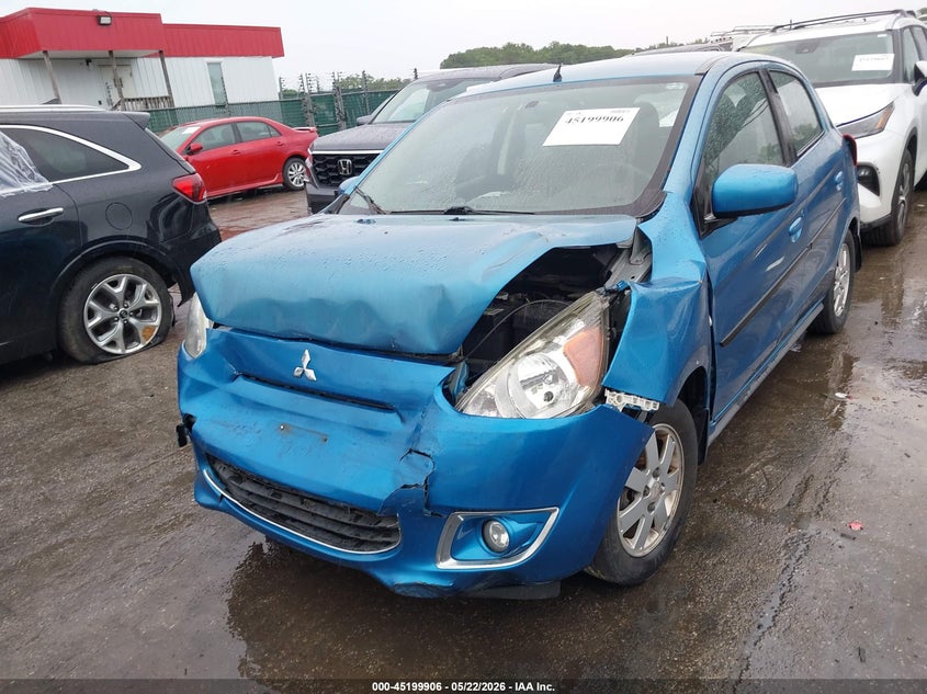 2014 Mitsubishi Mirage VIN ML32A4HJ4EH005613 IAAI salvage auction — FRONT & REAR, Salvage - Greater Than 75% (Maryland), sold $400 on 2026-07-16 (photo 6)