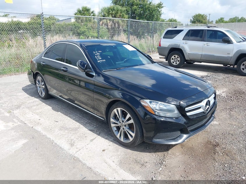 2018 Mercedes-benz C-klasse VIN WDDWF4JB6JR329899 IAAI salvage auction — REAR END, Rebuildable (Florida), sold $6,200 on 2026-07-29 (photo 1)