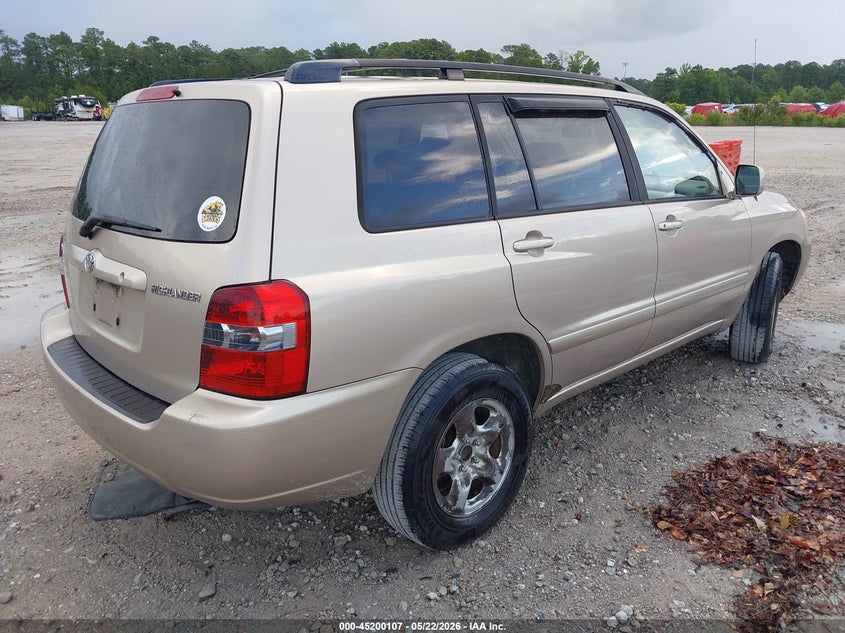2004 Toyota Highlander VIN JTEGD21A040086367 IAAI salvage auction — NORMAL WEAR, Clear-Dealer Only (North Carolina), sold $975 on 2026-07-14 (photo 4)