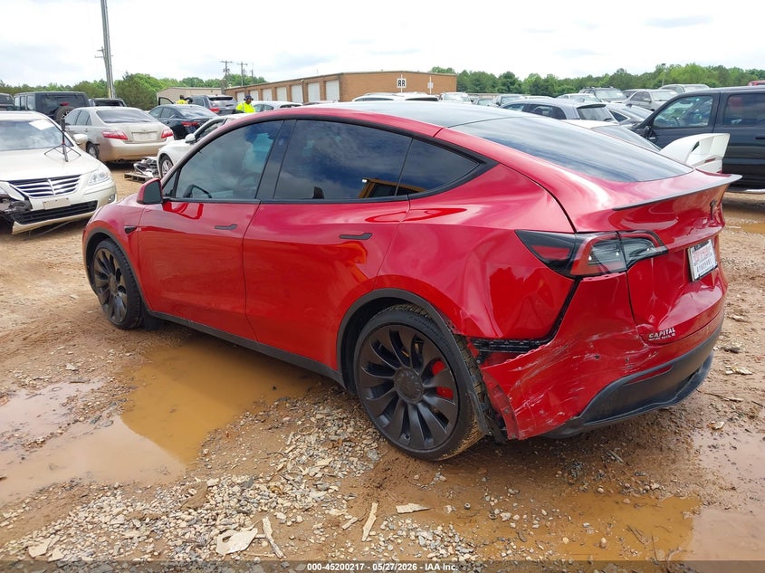 2023 Tesla Model y VIN 7SAYGDEFXPF900678 IAAI salvage auction — REAR END, Salvage Title, sold $11,800 on 2026-07-23 (photo 3)