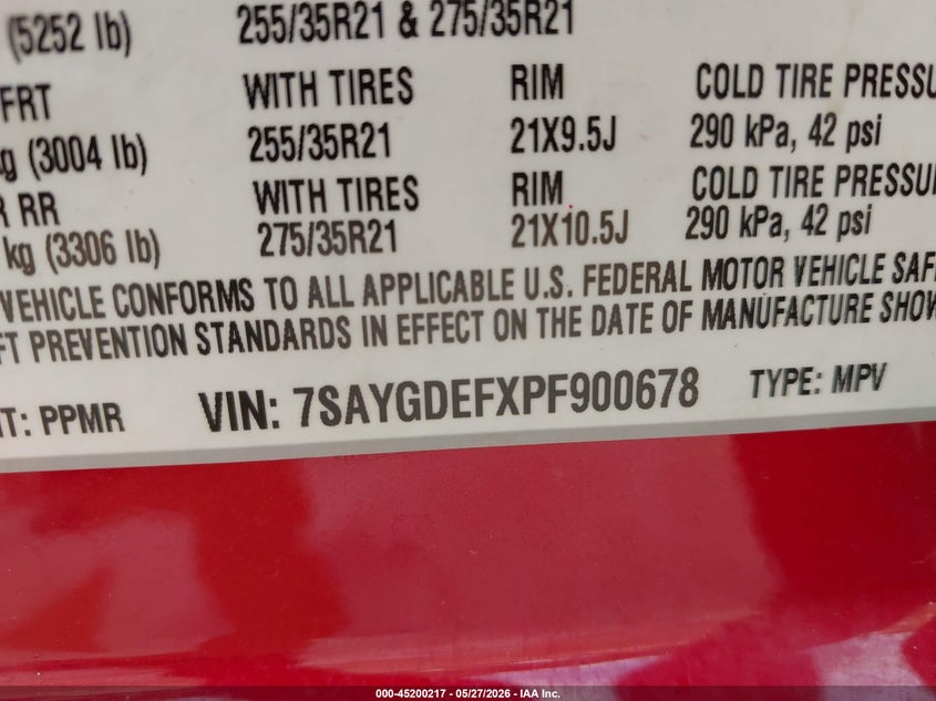 2023 Tesla Model y VIN 7SAYGDEFXPF900678 IAAI salvage auction — REAR END, Salvage Title, sold $11,800 on 2026-07-23 (photo 9)