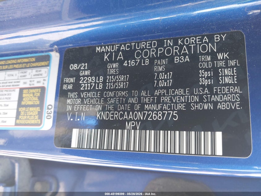 2022 Kia Seltos VIN KNDERCAA0N7268775 IAAI salvage auction — REAR END, Salvage Title, sold $5,375 on 2026-07-07 (photo 9)