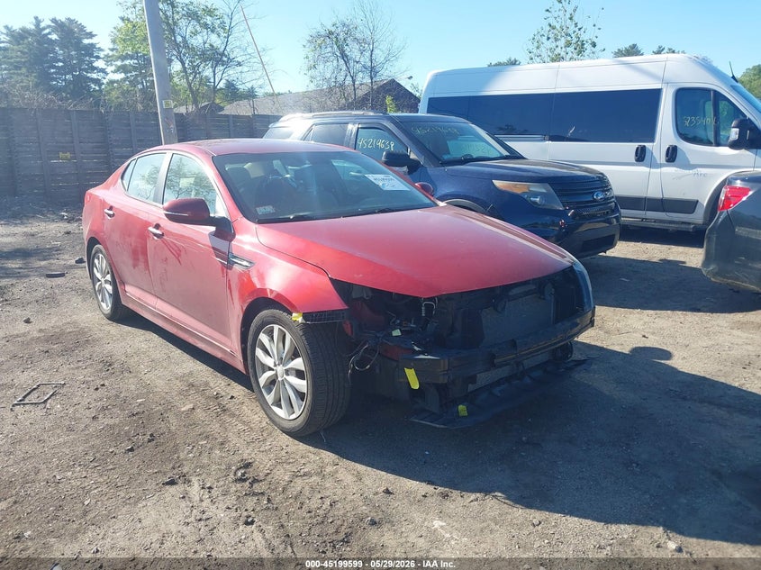 2014 Kia Optima VIN 5XXGN4A78EG275432 IAAI salvage auction — FRONT END, Salvage (Massachusetts), sold $450 on 2026-07-24 (photo 1)