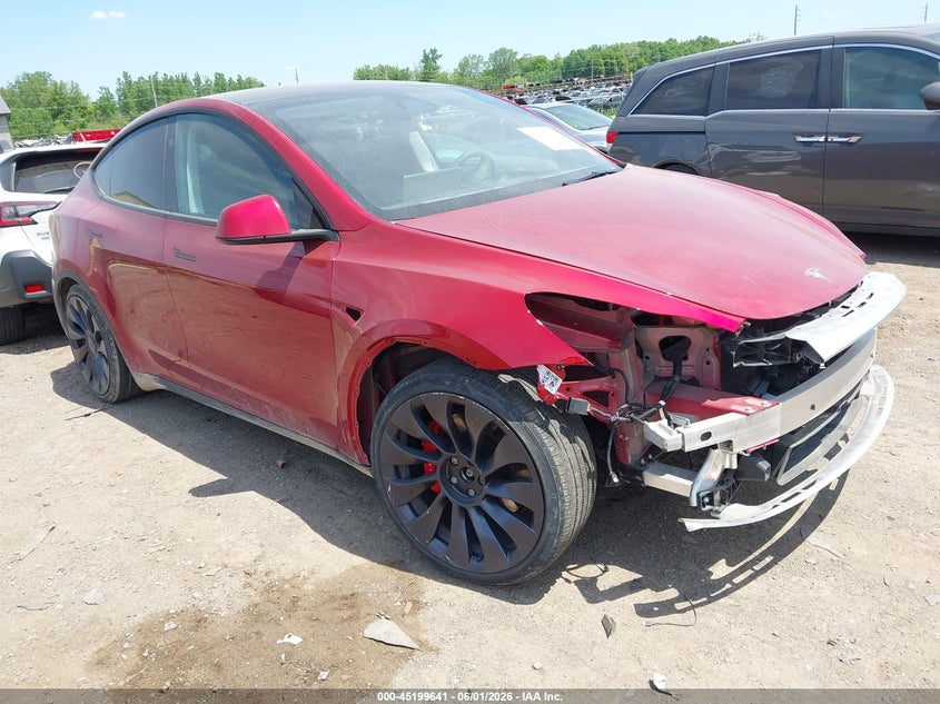 2024 Tesla Model y VIN 7SAYGDEF2RA272180 IAAI salvage auction — FRONT END, Salvage Title, sold $17,050 on 2026-07-09 (photo 1)