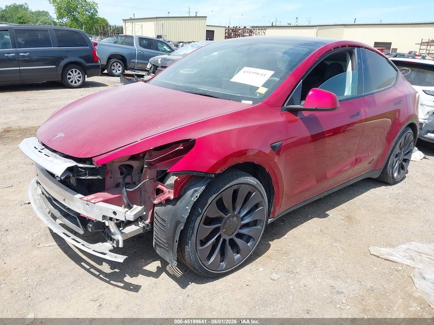 2024 Tesla Model y VIN 7SAYGDEF2RA272180 IAAI salvage auction — FRONT END, Salvage Title, sold $17,050 on 2026-07-09 (photo 2)