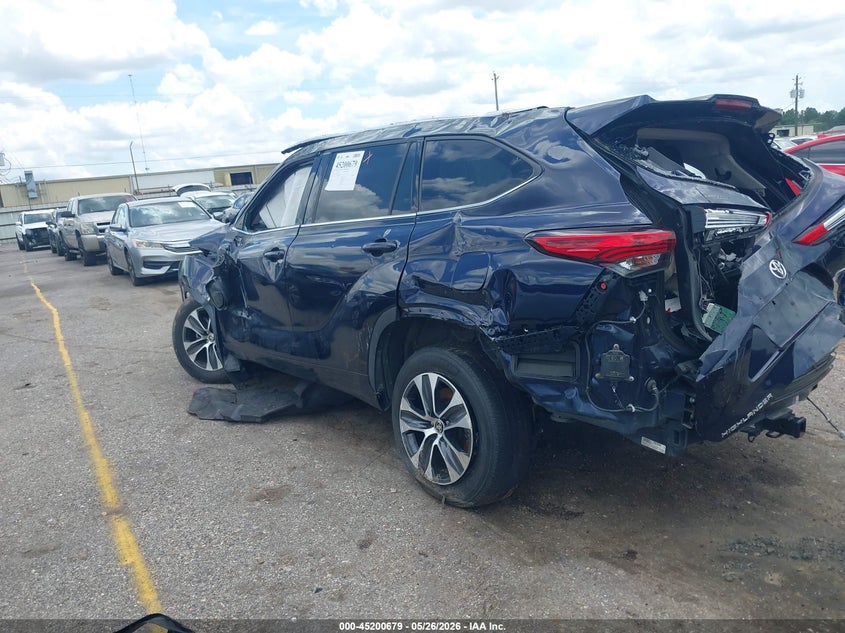 2020 Toyota Highlander VIN 5TDGZRAH7LS009129 IAAI salvage auction — ROLLOVER, Salvage Title, sold $25 on 2026-07-29 (photo 3)