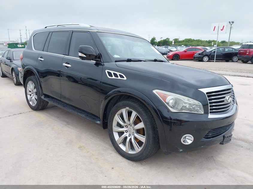 2012 Infiniti Qx56 VIN JN8AZ2NC8C9317697 IAAI salvage auction — LEFT FRONT, Salvage (Texas), sold $2,450 on 2026-07-20 (photo 1)