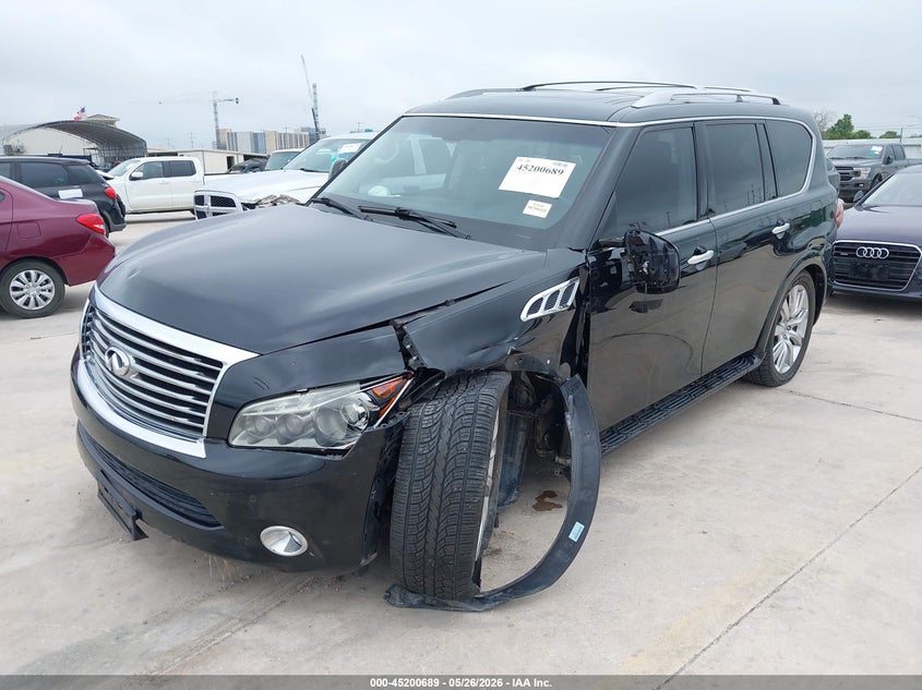 2012 Infiniti Qx56 VIN JN8AZ2NC8C9317697 IAAI salvage auction — LEFT FRONT, Salvage (Texas), sold $2,450 on 2026-07-20 (photo 2)