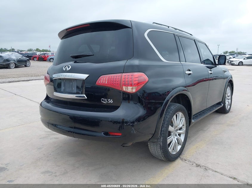 2012 Infiniti Qx56 VIN JN8AZ2NC8C9317697 IAAI salvage auction — LEFT FRONT, Salvage (Texas), sold $2,450 on 2026-07-20 (photo 4)