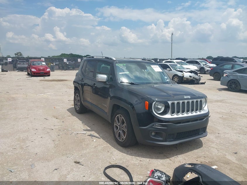 2018 Jeep Renegade VIN ZACCJADB2JPG68633 IAAI salvage auction — REAR END, Original (Texas), sold $1,500 on 2026-08-08 (photo 1)