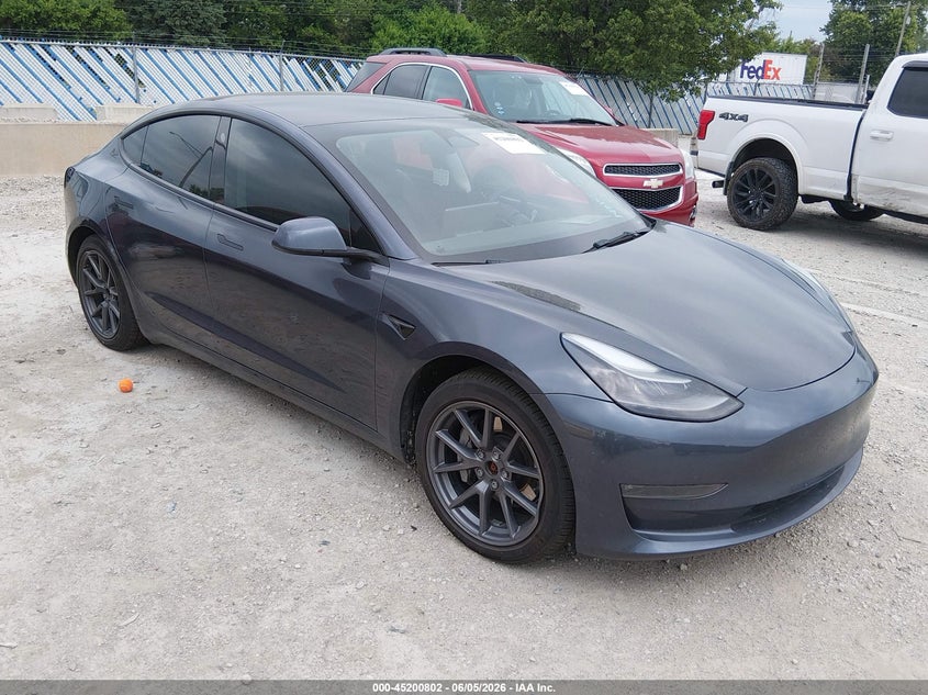 2022 Tesla Model 3 VIN 5YJ3E1EB0NF159107 IAAI salvage auction — LEFT REAR, Salvage (Illinois), sold $125 on 2026-07-28 (photo 1)