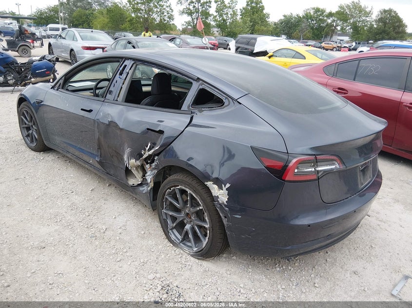 2022 Tesla Model 3 VIN 5YJ3E1EB0NF159107 IAAI salvage auction — LEFT REAR, Salvage (Illinois), sold $125 on 2026-07-28 (photo 3)