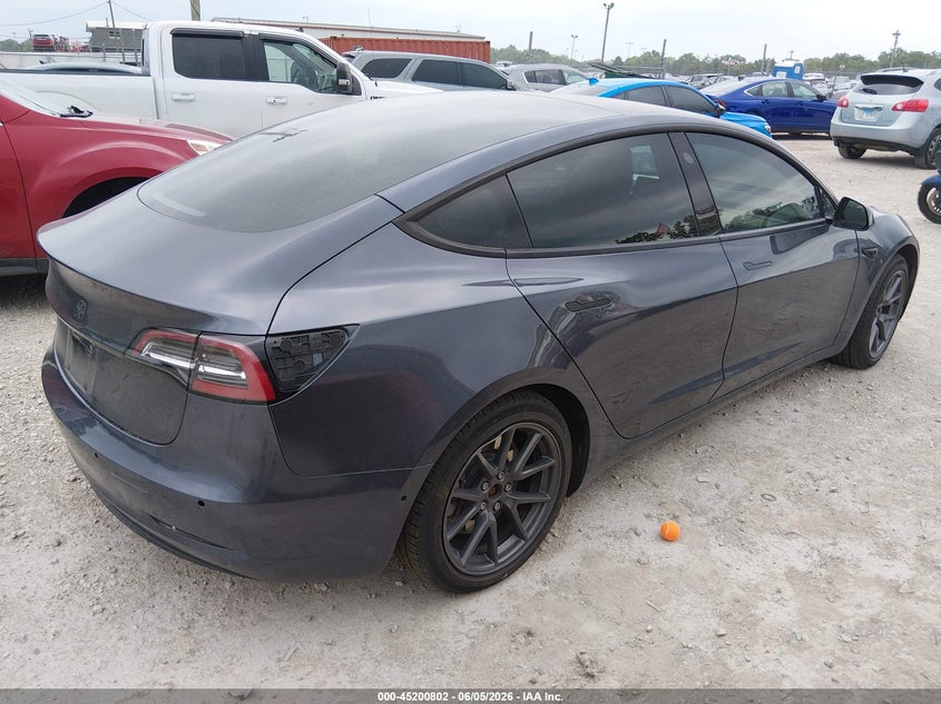 2022 Tesla Model 3 VIN 5YJ3E1EB0NF159107 IAAI salvage auction — LEFT REAR, Salvage (Illinois), sold $125 on 2026-07-28 (photo 4)