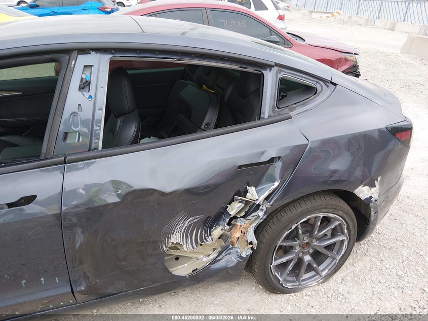 2022 Tesla Model 3 VIN 5YJ3E1EB0NF159107 IAAI salvage auction — LEFT REAR, Salvage (Illinois), sold $7,175 on 2026-07-28 (photo 6)