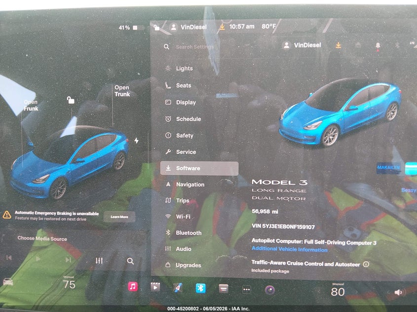 2022 Tesla Model 3 VIN 5YJ3E1EB0NF159107 IAAI salvage auction — LEFT REAR, Salvage (Illinois), sold $7,175 on 2026-07-28 (photo 7)