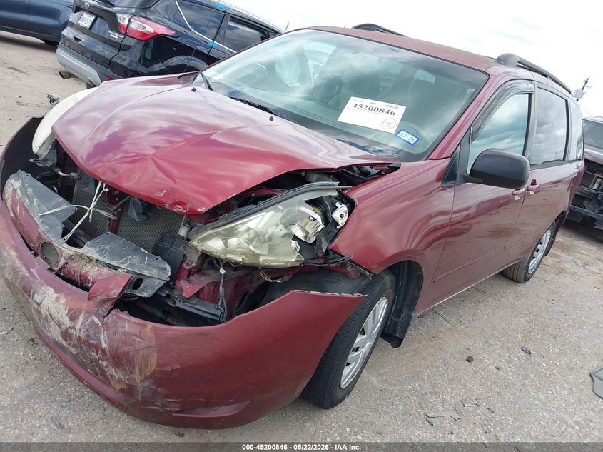 2008 Toyota Sienna VIN 5TDZK23C38S116028 IAAI salvage auction — FRONT END, Salvage (Texas), sold $450 on 2026-07-12 (photo 2)