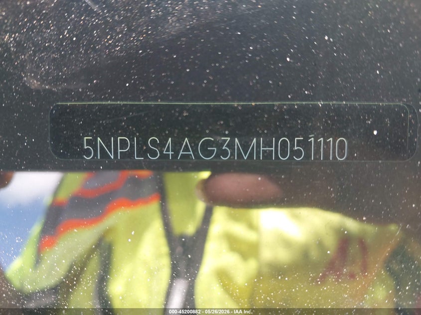2021 Hyundai Elantra VIN 5NPLS4AG3MH051110 IAAI salvage auction — FRONT & REAR, Salvage Title, sold $1,500 on 2026-07-16 (photo 9)