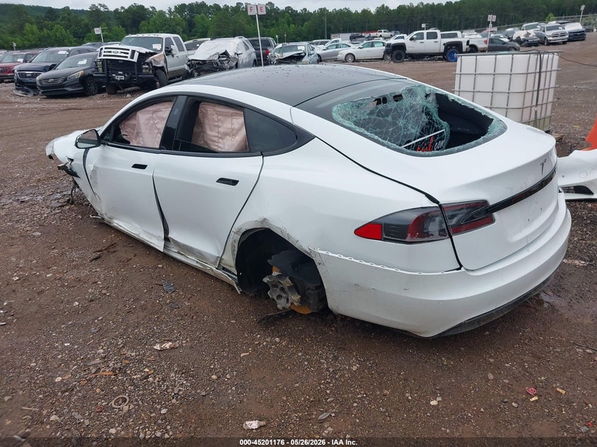 2021 Tesla Model s VIN 5YJSA1E52MF443256 IAAI salvage auction — FRONT & REAR, Salvage (Alabama), sold $5,600 on 2026-07-12 (photo 3)
