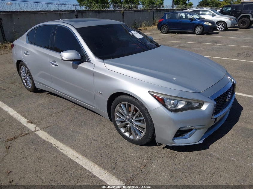 2018 Infiniti Q50 VIN JN1EV7AP5JM361975 IAAI salvage auction — MECHANICAL, Clear - Dealer Only (California), sold $1,525 on 2026-07-07 (photo 1)