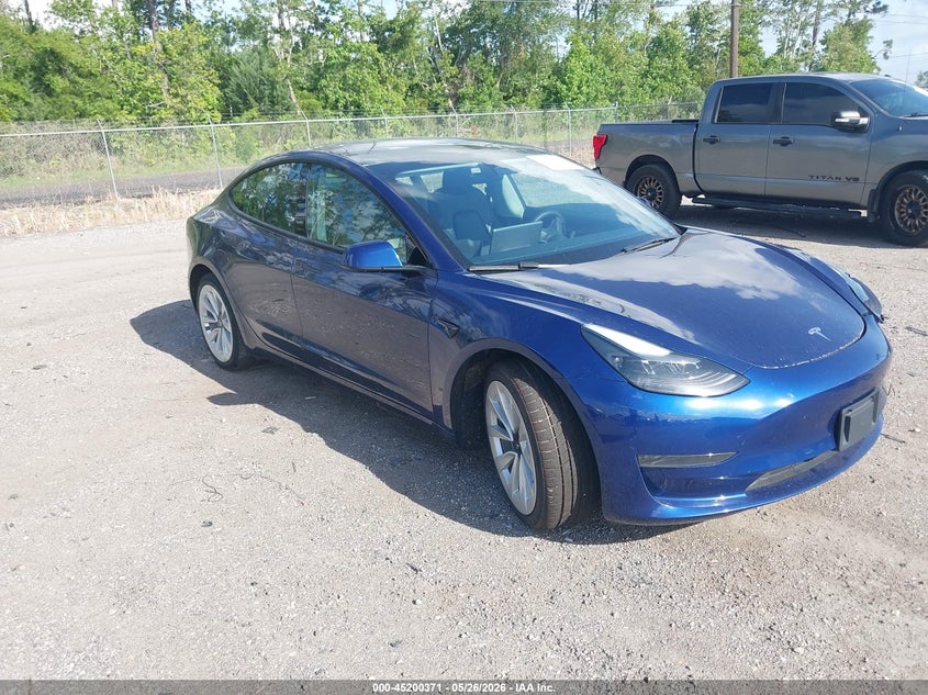 2023 Tesla Model 3 VIN 5YJ3E1EA1PF436342 IAAI salvage auction — FRONT END, Certificate Of Destruction (Florida), sold $7,600 on 2026-07-16 (photo 1)