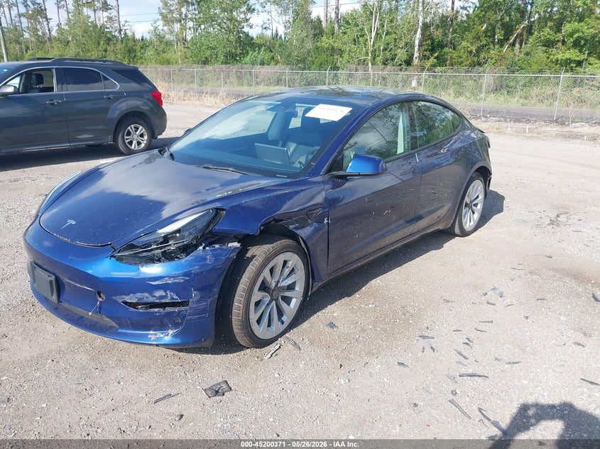 2023 Tesla Model 3 VIN 5YJ3E1EA1PF436342 IAAI salvage auction — FRONT END, Certificate Of Destruction (Florida), sold $7,600 on 2026-07-16 (photo 2)