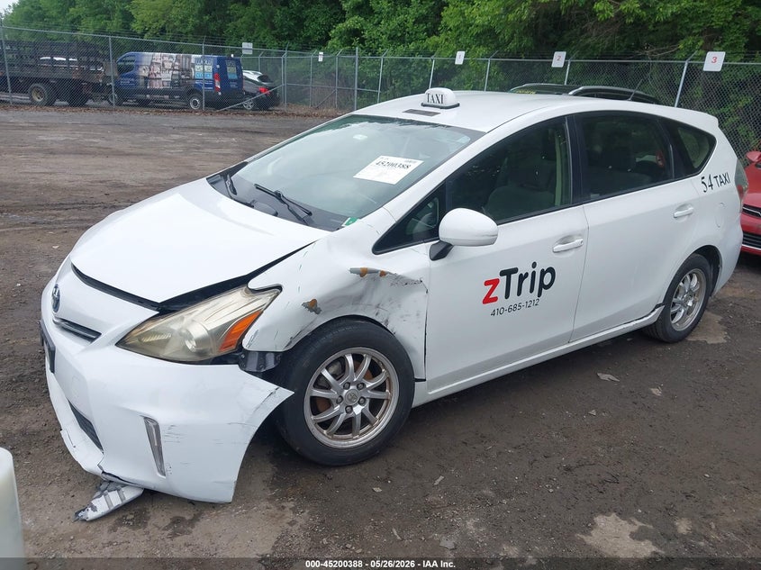 2014 Toyota Prius v VIN JTDZN3EU7E3328933 IAAI salvage auction — LEFT FRONT, Salvage - Greater Than 75% (Maryland), sold $775 on 2026-07-09 (photo 2)