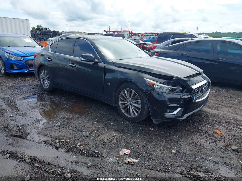 2019 Infiniti Q50 VIN JN1EV7AP7KM515829 IAAI salvage auction — UNKNOWN, Clear (Oklahoma), sold $3,150 on 2026-07-07 (photo 1)