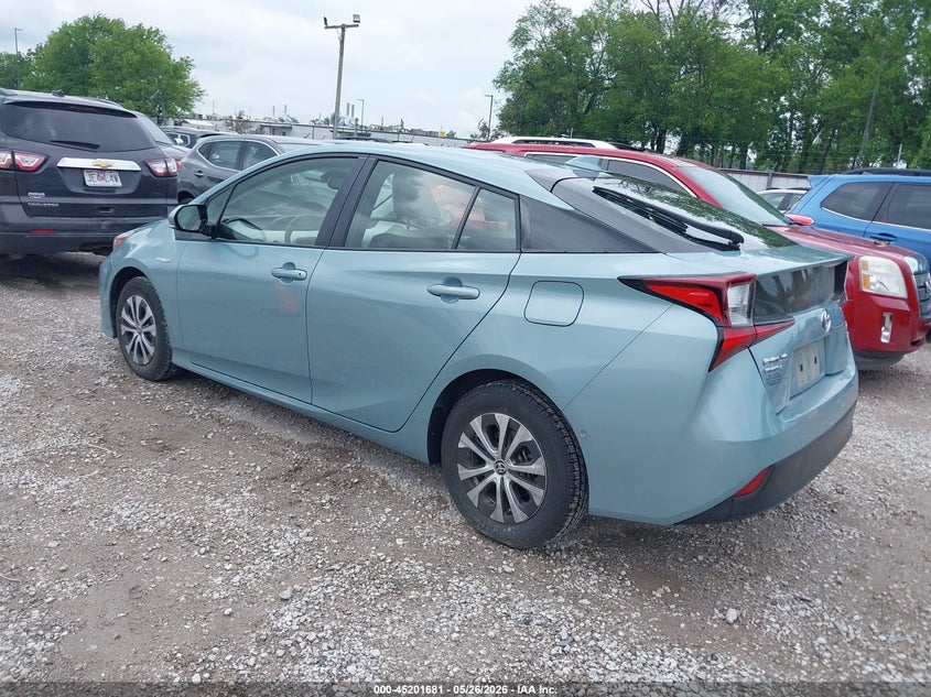 2020 Toyota Prius VIN JTDL9RFU3L3019159 IAAI salvage auction — HAIL, Salvage Title, sold $13,550 on 2026-07-06 (photo 3)