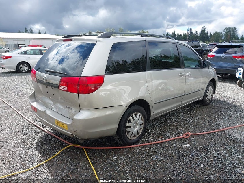 2004 Toyota Sienna VIN 5TDZA23C44S191401 IAAI salvage auction — FRONT & REAR, Bill Of Sale (Washington), sold $400 on 2026-07-16 (photo 4)