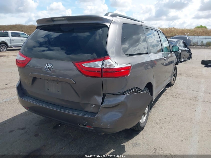 2015 Toyota Sienna VIN 5TDKK3DC9FS577625 IAAI salvage auction — FRONT END, Salvage Title, sold $1,250 on 2026-07-22 (photo 4)