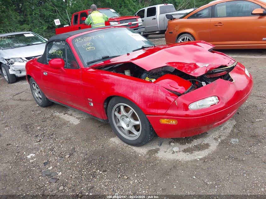 1995 Mazda Mx-5 miata VIN JM1NA3536S0602203 IAAI salvage auction — FRONT END, Clear (Indiana), sold $1,500 on 2026-07-17 (photo 1)