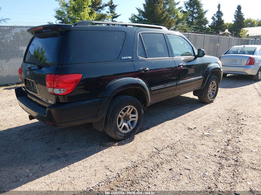 2006 Toyota Sequoia VIN 5TDBT48A36S266302 IAAI salvage auction — HAIL, Clear (Wisconsin), sold $1,100 on 2026-07-08 (photo 4)
