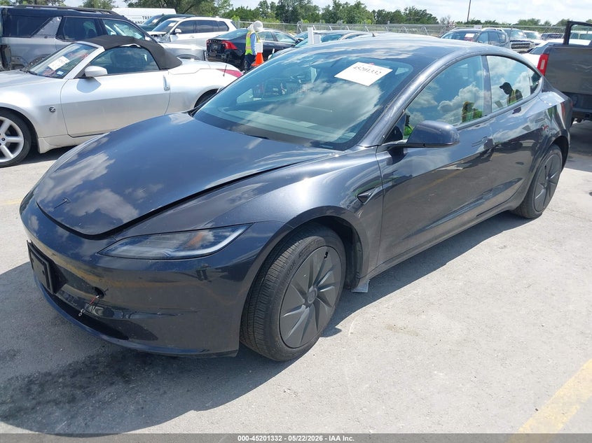 2025 Tesla Model 3 VIN 5YJ3E1EA9SF132975 IAAI salvage auction — RIGHT REAR, Salvage (Texas), sold $10,300 on 2026-07-30 (photo 2)