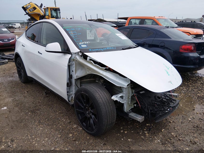 2023 Tesla Model y VIN 7SAYGDEE3PA076219 IAAI salvage auction — FRONT END, Salvage Title, sold $10,500 on 2026-07-23 (photo 1)