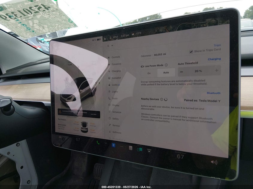 2023 Tesla Model y VIN 7SAYGDEE3PA076219 IAAI salvage auction — FRONT END, Salvage Title, sold $10,500 on 2026-07-23 (photo 7)