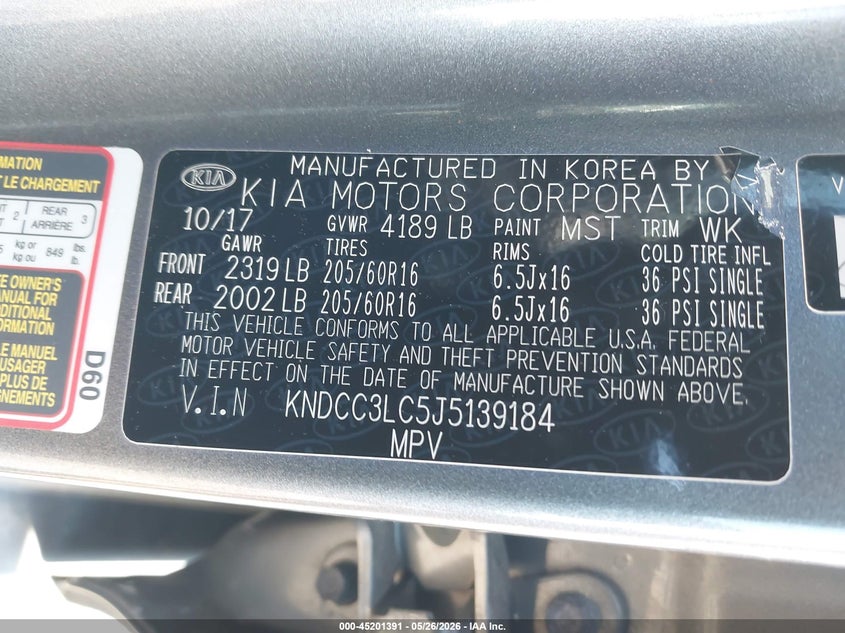 2018 Kia Niro VIN KNDCC3LC5J5139184 IAAI salvage auction — FRONT END, Salvage (Massachusetts), sold $2,525 on 2026-07-17 (photo 9)