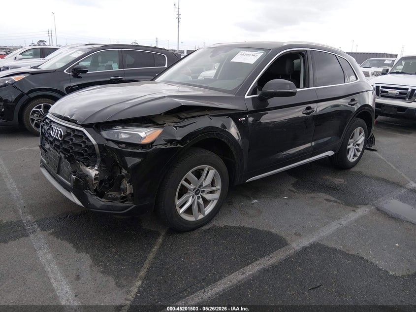 2023 Audi Q5 VIN WA1GAAFY1P2100499 IAAI salvage auction — LEFT FRONT, Salvage (California), sold $6,300 on 2026-07-29 (photo 2)